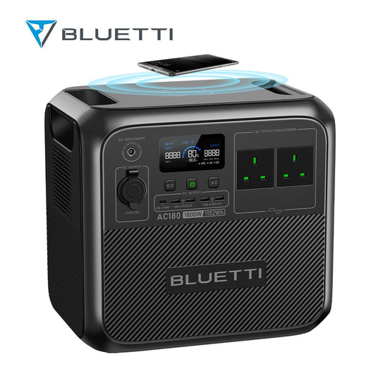 BLUETTI AC180 1152Wh 1800W Portable Power Station Solar Generator Home/ Outdoor